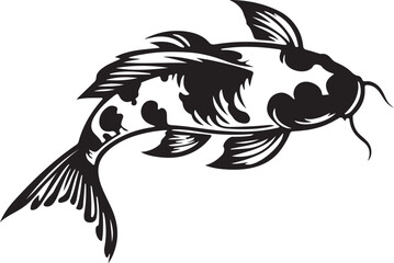 koi carps fish silhouette design vector art illustration