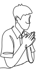 One continuous line, thank you, congratulations, and pride in good things