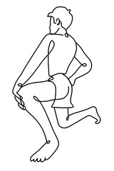 One continuous line drawing, exercise time for yoga	