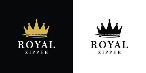 Royal and Zipper Vector Logo Design Template.