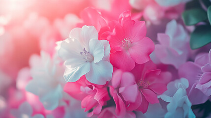 Colorful azaleas blooming in a garden during the spring season