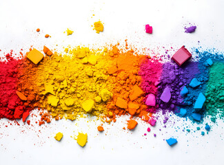 Vibrant Colorful Powder Art Materials Create Stunning Visuals Expressive Playful Design