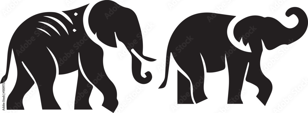 Wall mural Elephant silhouette vector EPS SET