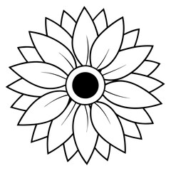 Fototapeta premium Vector Illustration of a Bright Sunflower with Bold Large Petals for Creative Projects 