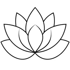 Elegant Vector Design of a Lotus Flower Featuring Wide Flat Petals in Peaceful Style
