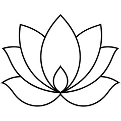 Tranquil Lotus Flower with Wide Flat Petals Vector Illustration for Serene Designs
