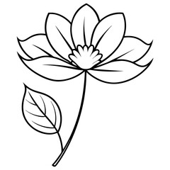 Whimsical Cosmos Flower in Vector Art Featuring Graceful Delicate Petals
