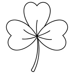 Naklejka premium Whimsical Three Leaf Clover Flower Vector Illustration Ideal for Spring Themed Creations 