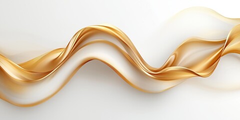 Elegant flowing golden wave pattern in a fluid and luxurious style against a light backdrop