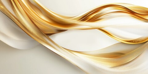 Fototapeta premium Luxurious golden glittering brush strokes on a light background for abstract design