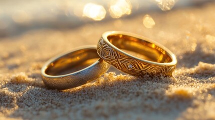 Wedding Rings on the Beach