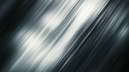 Abstract silver metal texture with streaks of light in a dynamic diagonal pattern