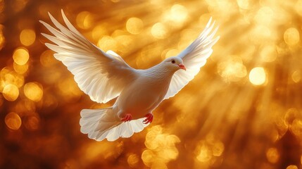 White Dove in Golden Light