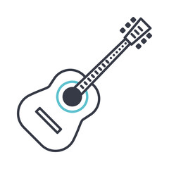 Classical guitar. Minimalistic linear icon