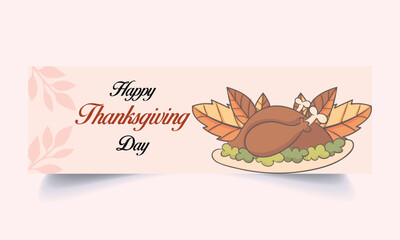 thanksgiving day banner vector design template