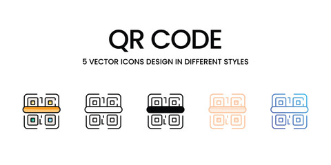 QR Code icons set ready to use vector icon stock illustration
