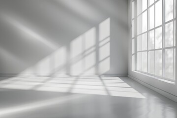 White 3D studio background for product presentation with shadows.