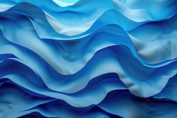 Obraz premium Blue neon color strip wave paper. Abstract texture horizontal background.