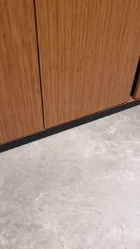  Close-up Video of Wooden Wardrobe in entrance room. 4K ultra quality