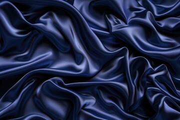 Obraz premium Navy blue silk satin luxury background for design.