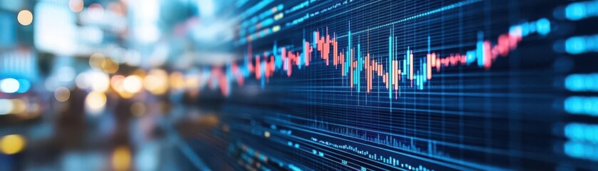Dynamic chart displaying financial data trends with vibrant colors and patterns, perfect for finance and investment themes.