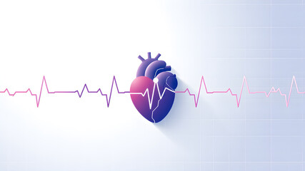 Medical technology and Health care concept background. Heart rate graph. AI generated image, ai.