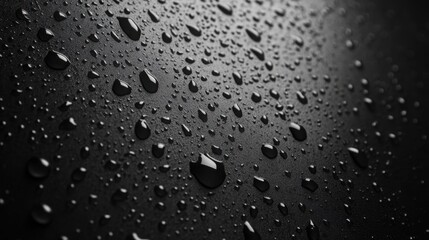Abstract Close-Up of Water Droplets on Glass Surface Creating a Unique Textured Background