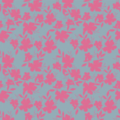 Obraz premium Beautiful pattern with flowers and leaf. Floral vector illustration.