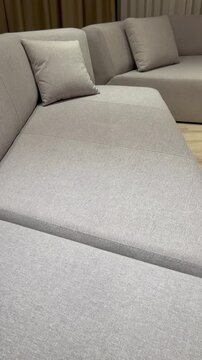 Modern Minimalist Living Room with Spacious Sofa and Wooden Flooring - Wide Angle interior video