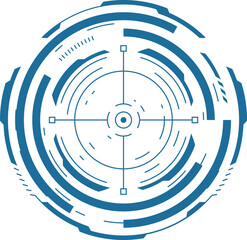 Hud aim round element. Neon hologram ui