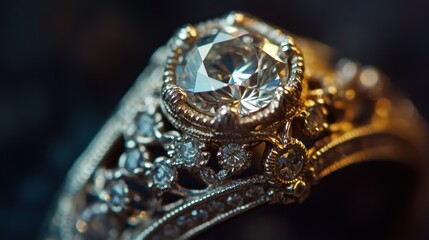 Diamond Engagement Ring Close Up