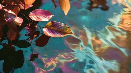 Autumn Leaves Reflecting in Water