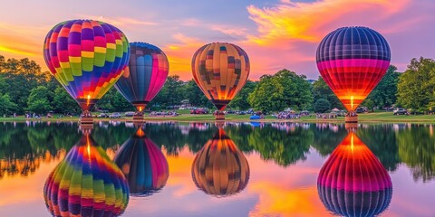 Fototapeta premium colorful hot air balloons