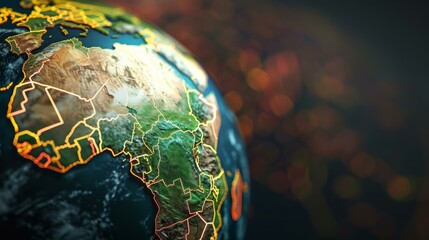 Fototapeta na wymiar Illuminated Earth highlighting global energy networks and sustainable connections for a brighter future