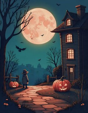 halloween night scene