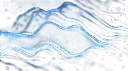 Abstract Blue Waves isolated on Transparent Background PNG