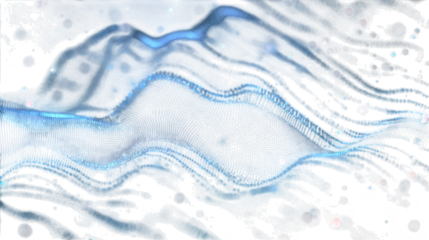 Abstract Blue Waves isolated on Transparent Background PNG