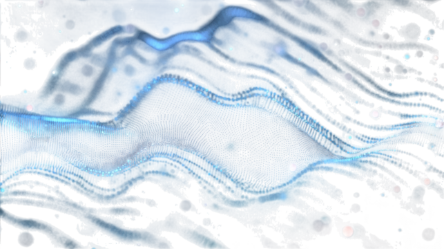 Abstract Blue Waves isolated on Transparent Background PNG