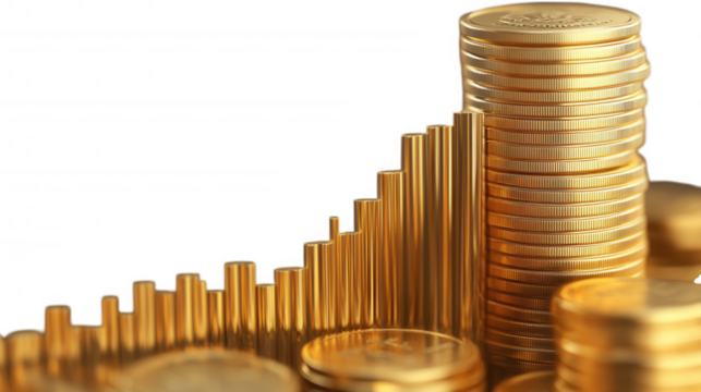 Financial Growth Concept isolated on Transparent Background PNG