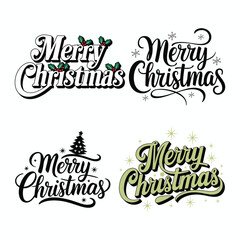 A simple Beautiful Merry Christmas Day, typography design.