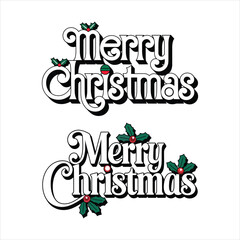 Fototapeta premium A simple Beautiful Merry Christmas Day, typography design.