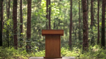 wooden stage on nature