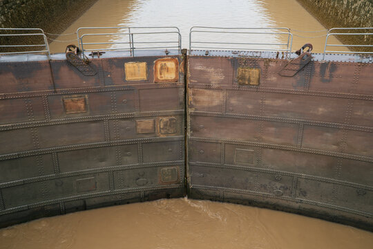 Close-up view of the Ecluses des Bassins a Flot in Bordeaux