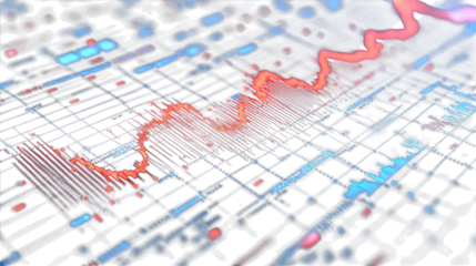 Abstract Digital Data Visualization isolated on Transparent Background PNG