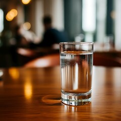 A Glass of Water on the Restaurant Table