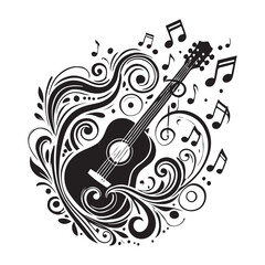 Obraz premium Ornamental Acoustic Guitar Art