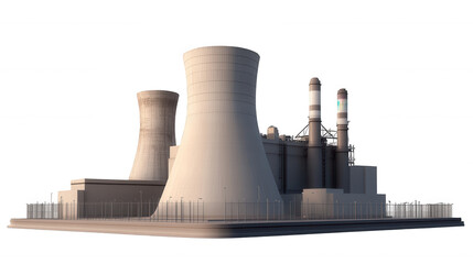 Industrial Power Plant isolated on Transparent Background PNG