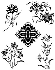 Floral flower decorative ornament vector SVG