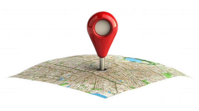 Navigation Marker on Map isolated on Transparent Background PNG