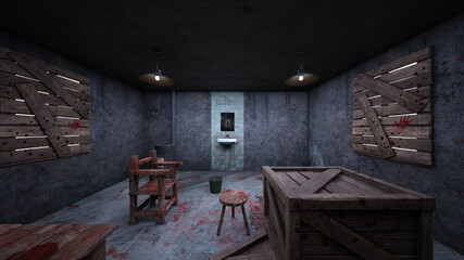 Obraz premium 拷問部屋 3DCGレンダリング